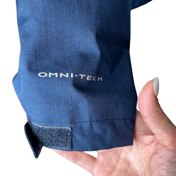 Columbia Omni-Tech Insulated Blue Jacket Zipper Snap Button Closure Size Large - Picture 3 of 16